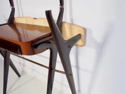 Pamono Lacquered Wood Dressing Table with Glass Top and Mirror, 1950s New