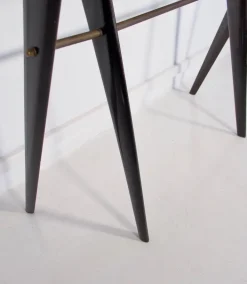 Pamono Lacquered Wood Dressing Table with Glass Top and Mirror, 1950s New