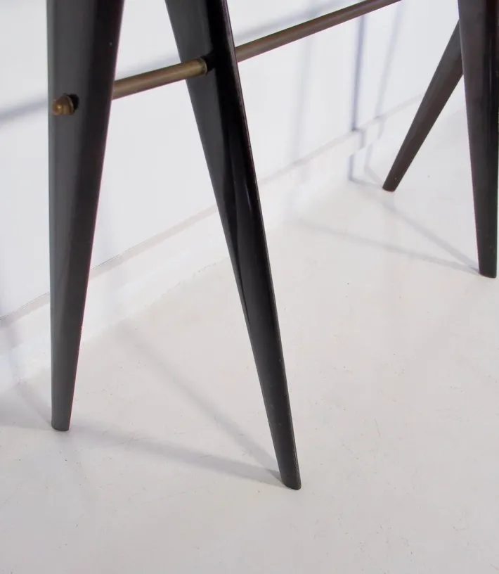 Pamono Lacquered Wood Dressing Table with Glass Top and Mirror, 1950s New