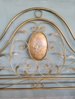 Pamono Lacquered Wrought Iron Headboard, 1950s Best