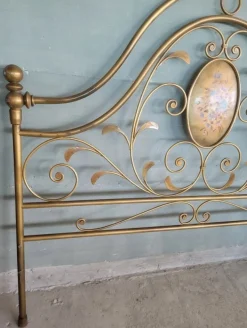 Pamono Lacquered Wrought Iron Headboard, 1950s Best