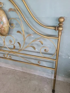 Pamono Lacquered Wrought Iron Headboard, 1950s Best