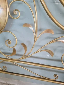Pamono Lacquered Wrought Iron Headboard, 1950s Best