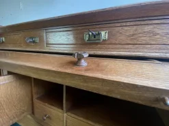 Pamono Large Antique Cylinder Writing Desk in Oak New