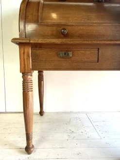 Pamono Large Antique Cylinder Writing Desk in Oak New