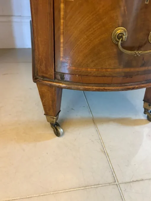 Pamono Large Antique Edwardian Inlaid Mahogany Freestanding Kidney Shaped Desk, 1900s Discount