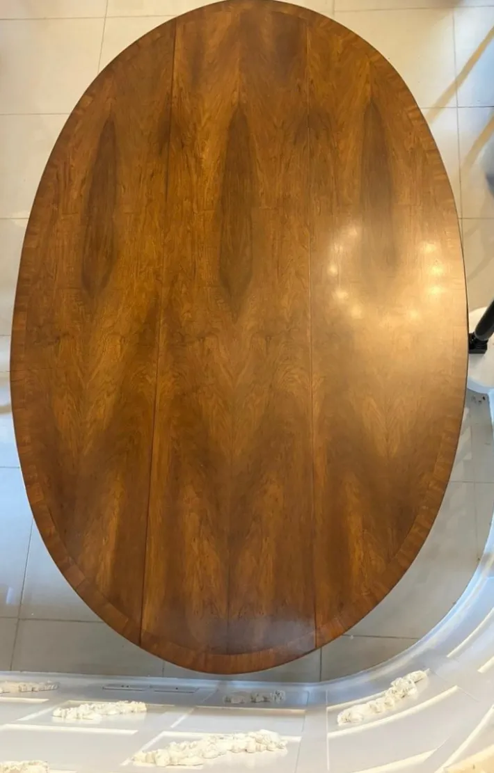 Pamono Large Antique Figured Walnut 10-Seater Wake Dining Table, 1920s Discount