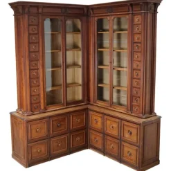 Pamono Large Antique German Pitch Pine Corner Apothecary Cabinet, 1900s Online