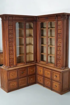 Pamono Large Antique German Pitch Pine Corner Apothecary Cabinet, 1900s Online