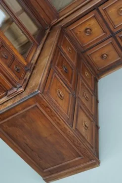 Pamono Large Antique German Pitch Pine Corner Apothecary Cabinet, 1900s Online