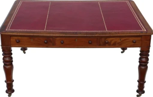 Pamono Large Antique Partner's Writing Desk, 1840s Hot