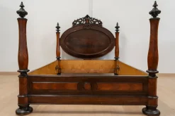 Pamono Large Antique Portuguese Romantic Bed, 19th Century Hot