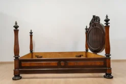 Pamono Large Antique Portuguese Romantic Bed, 19th Century Hot