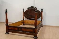 Pamono Large Antique Portuguese Romantic Bed, 19th Century Hot