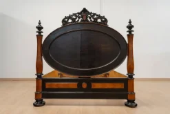 Pamono Large Antique Portuguese Romantic Bed, 19th Century Hot