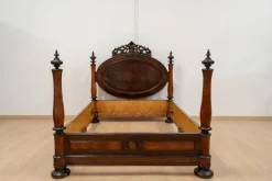 Pamono Large Antique Portuguese Romantic Bed, 19th Century Hot