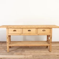 Pamono Large Antique Rustic Elm Console Table