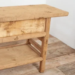 Pamono Large Antique Rustic Elm Console Table