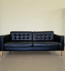 Pamono Large Art Deco Black Leather Sofa Online