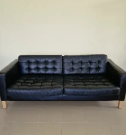 Pamono Large Art Deco Black Leather Sofa Online