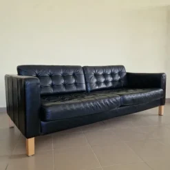 Pamono Large Art Deco Black Leather Sofa Online