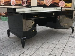 Pamono Large Art Deco Desk in in Lacquer & Black Parchment Leather by Assi D´asolo, Italy Online