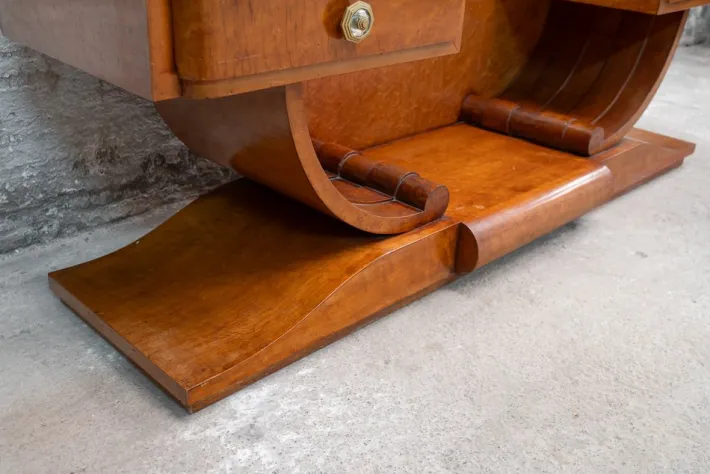 Pamono Large Art Deco French Dressing Table in Gilt Birch Root, 1920s Sale