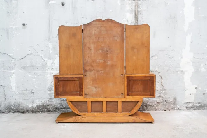 Pamono Large Art Deco French Dressing Table in Gilt Birch Root, 1920s Sale