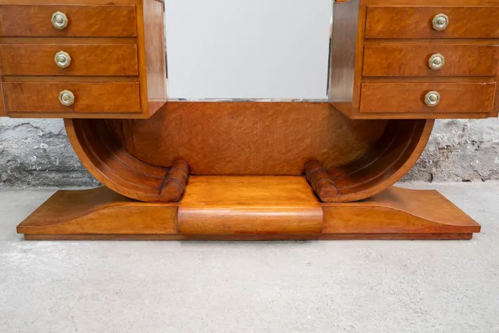 Pamono Large Art Deco French Dressing Table in Gilt Birch Root, 1920s Sale