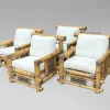 Pamono Large Bamboo Pagoda Lounge Armchairs, 1980, Set of 4 Sale