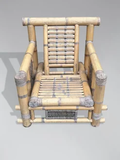 Pamono Large Bamboo Pagoda Lounge Armchairs, 1980, Set of 4 Sale