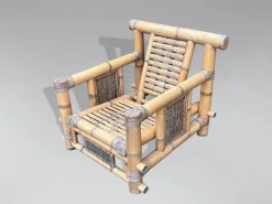 Pamono Large Bamboo Pagoda Lounge Armchairs, 1980, Set of 4 Sale