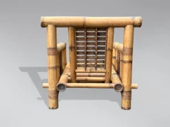 Pamono Large Bamboo Pagoda Lounge Armchairs, 1980, Set of 4 Sale