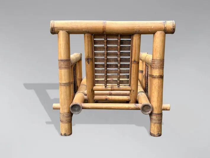 Pamono Large Bamboo Pagoda Lounge Armchairs, 1980, Set of 4 Sale