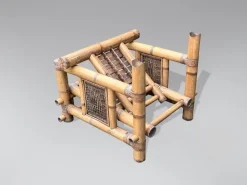 Pamono Large Bamboo Pagoda Lounge Armchairs, 1980, Set of 4 Sale