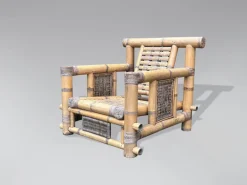 Pamono Large Bamboo Pagoda Lounge Armchairs, 1980, Set of 4 Sale