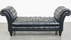 Pamono Large Black Chesterfield Daybed in Cowhide Best