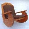 Pamono Large Brutalist Pine Rocking Chair from Wasa, 1987 Discount