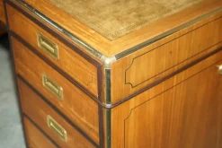 Pamono Large Double Sided Military Campaign Twin Pedestal Desk New