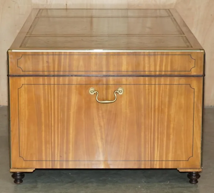 Pamono Large Double Sided Military Campaign Twin Pedestal Desk New