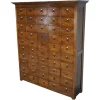 Pamono Large Dutch Oak Apothecary Cabinet with Enamel Shields, 1900s New