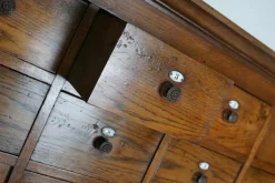 Pamono Large Dutch Oak Apothecary Cabinet with Enamel Shields, 1900s New