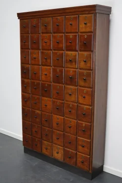 Pamono Large Dutch Oak Apothecary Cabinet, 1920s Hot