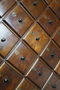 Pamono Large Dutch Oak Apothecary Cabinet, 1920s Hot
