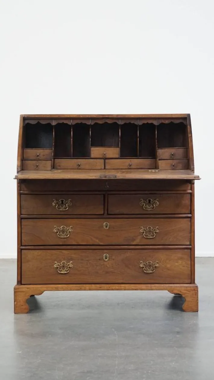 Pamono Large Early 19th Century English Oak Secretary with a Stepped Interior and Working Locks Online