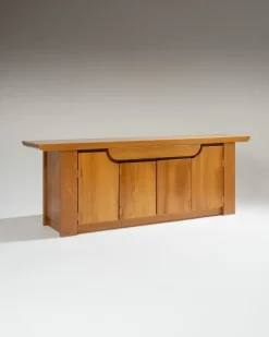 Pamono Large Elm Sideboard by Luigi Gorgoni for Roche Bobois, 1980s Clearance