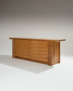 Pamono Large Elm Sideboard by Luigi Gorgoni for Roche Bobois, 1980s Clearance