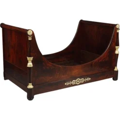 Pamono Large Empire Mahogany Boat Bed, 1800s