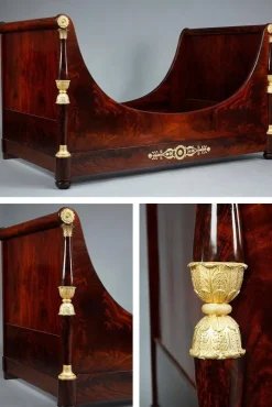 Pamono Large Empire Mahogany Boat Bed, 1800s