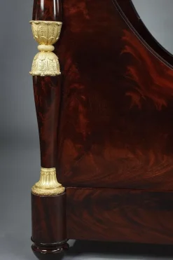 Pamono Large Empire Mahogany Boat Bed, 1800s